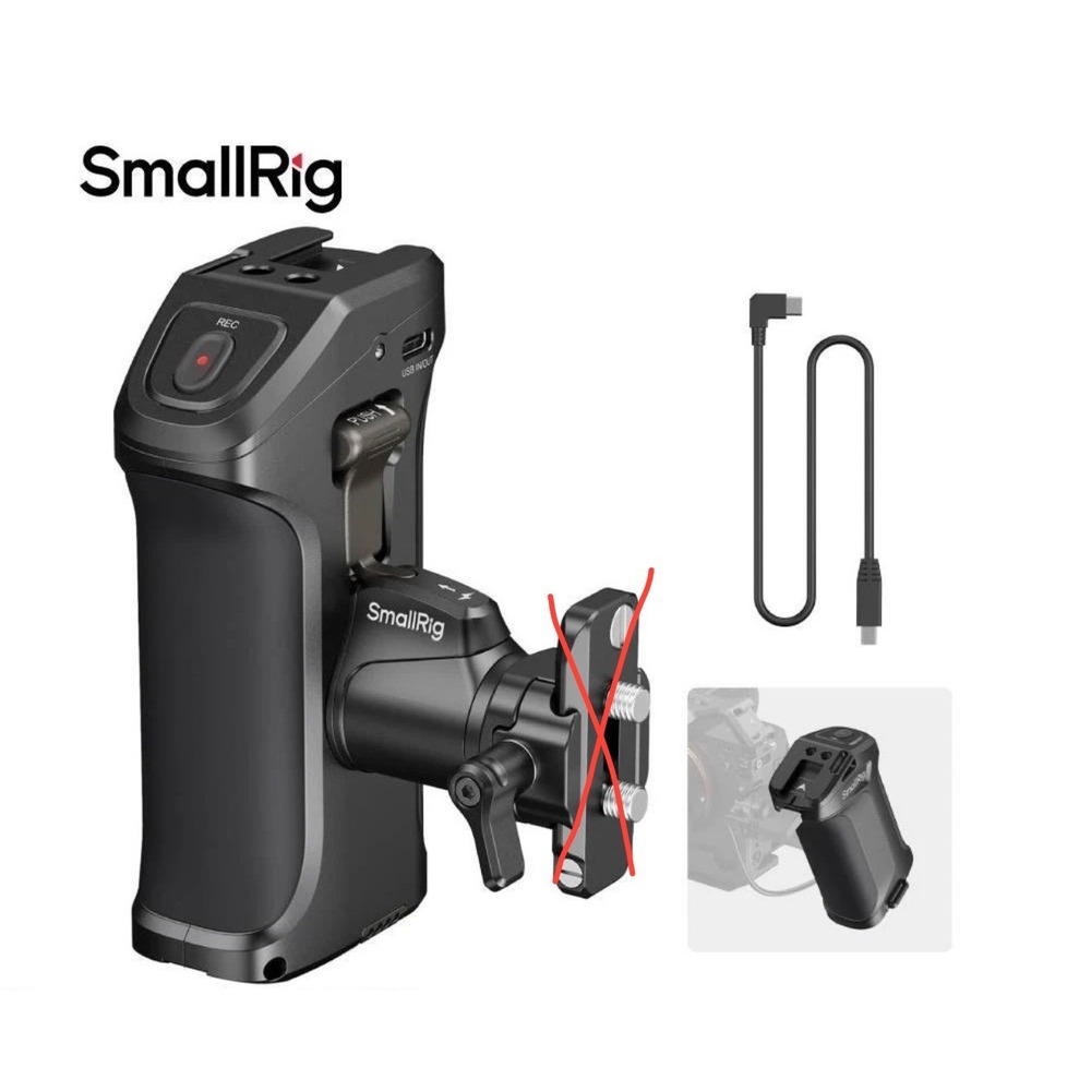 SmallRig 3893 Rotating Side Handle with Cord Black Used *Missing Plate* Works